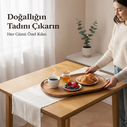 Teak Akasya Ağacı Servis Tabakları